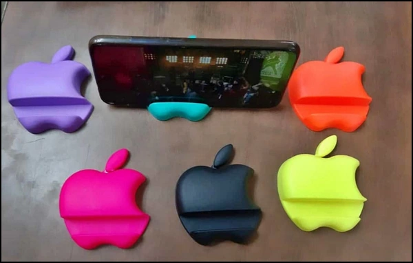 Apple Shape Desktop Mobile Holder, Phone Stand Multi Angle Adjustable Fold for All Smartphones , Mobiles , iPods , Tablets. (Multi Color) [Pack of - 2] 
